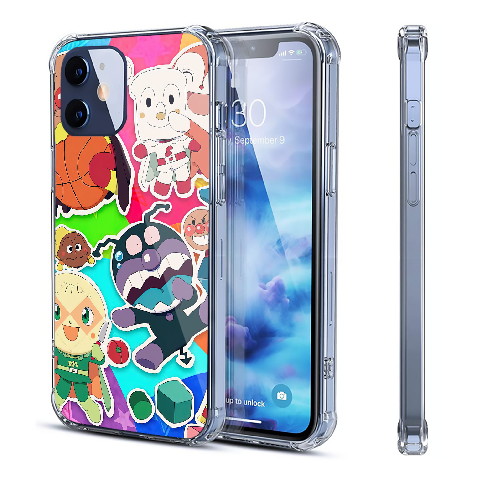 （画像用） アンパンマン Anpanman 【iPhone 12シリーズ対応】透明スマホケース（クリアソフトケース）